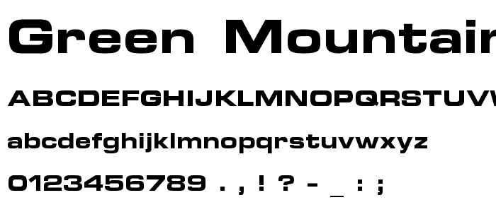 Green Mountain 3 font